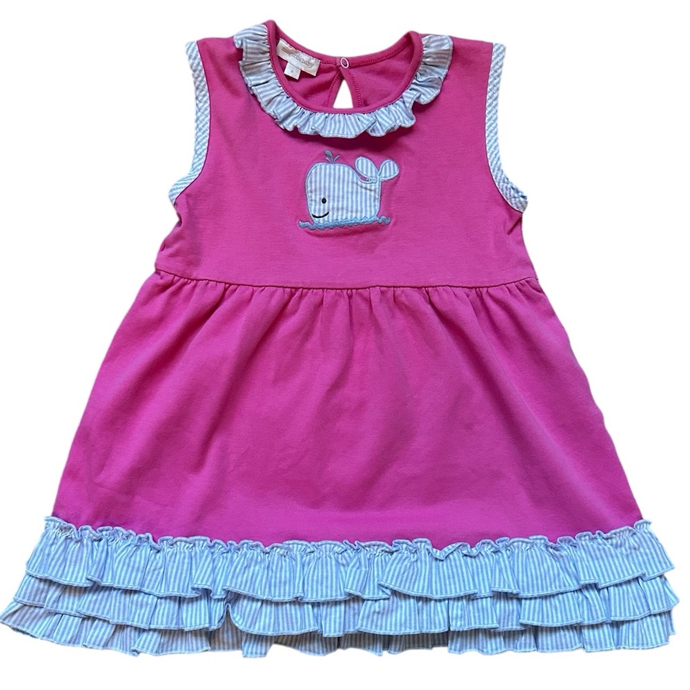 Magnolia Baby Whale Appliqué Pink Dress Size 4